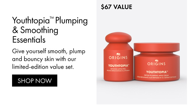 $67 VALUE | Youthtopia™ Plumping & Smoothing Essentials | Give yourself smooth, plump and bouncy skin with our limited-edition value set.SHOP NOW