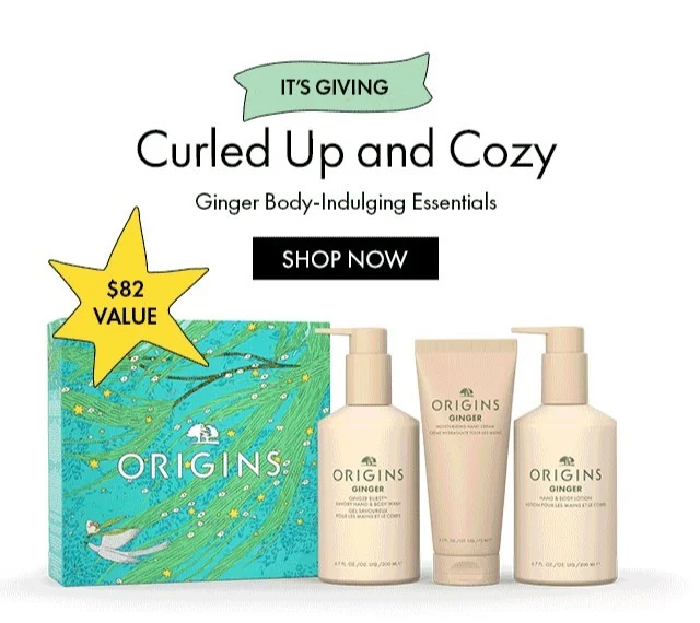 IT'S GIVING | Curled up and cosy | Ginger Body-Indulging Essentials | SHOP NOW | $82 VALUE