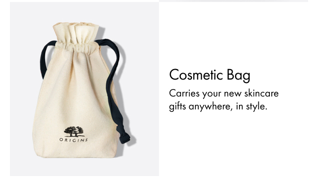 Cosmetic Bag | Carries your new skincare gifts anywhere, in style.