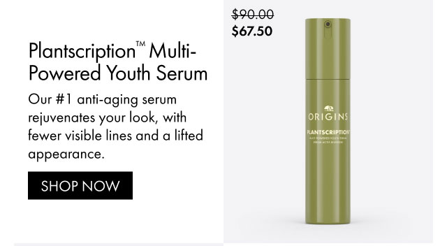 $67.50 | Multi-Plantscription™ Powered Youth Serum | Our #1 anti-aging serum rejuvenates your look, with fewer visible lines and a lifted appearance. | SHOP NOW