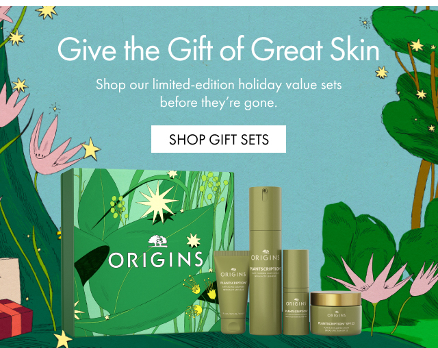 Give the Gift of Great Skin | Shop our limited-edition holiday value sets before they're gone. | SHOP GIFT SETS