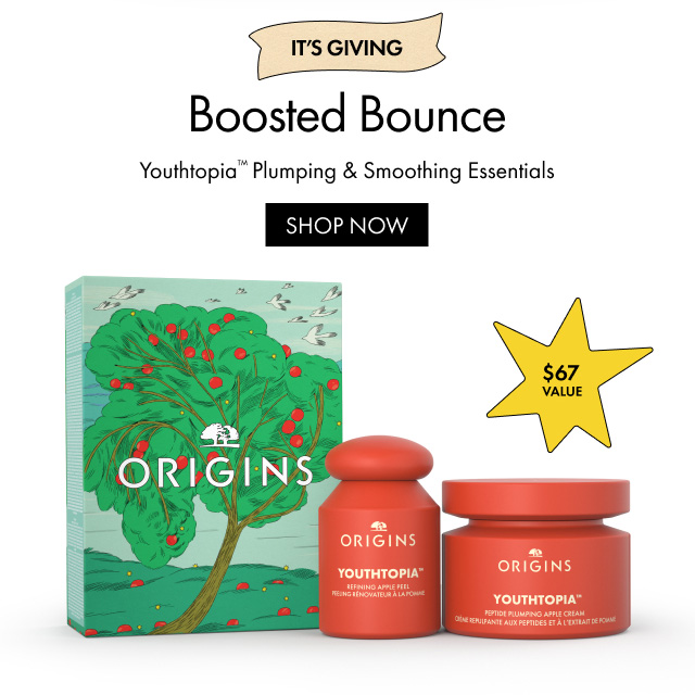 $67 VALUE | IT'S GIVING | Boosted Bounce | Youthtopia™ Plumping & Smoothing Essentials | SHOP NOW