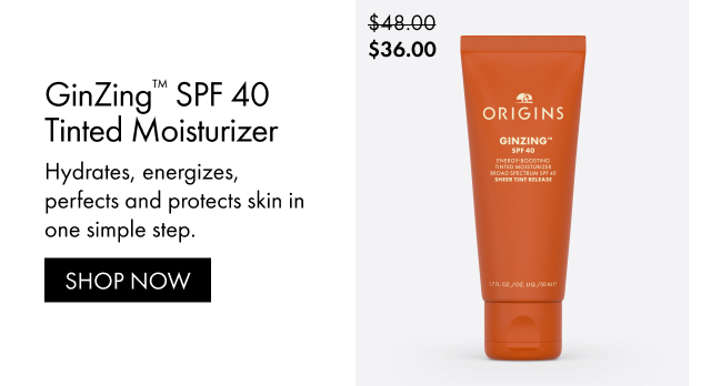 $36.00 | GinZing™ SPF 40 Tinted Moisturizer | Hydrates, energizes, perfects and protects skin in one simple step. | SHOP NOW