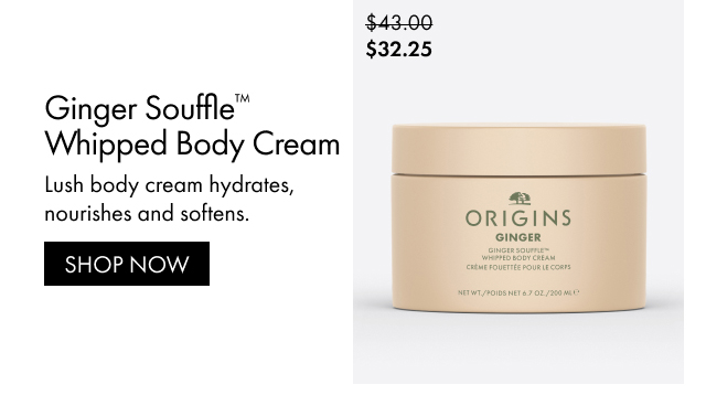 $32.25 | Ginger Souffle™ Whipped Body Cream | Lush body cream hydrates, nourishes and softens. | SHOP NOW