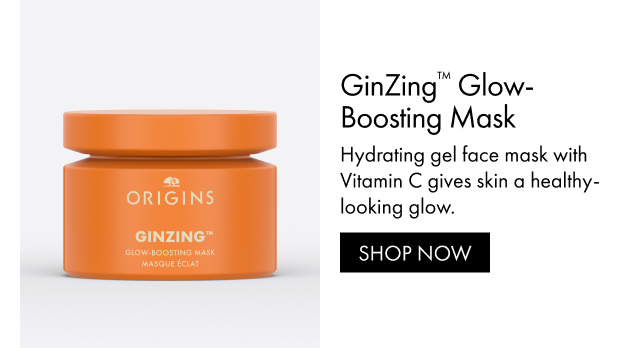 GinZing™ Glow-Boosting Mask | Hydrating gel face mask with Vitamin C gives skin a healthy-looking glow. | SHOP NOW