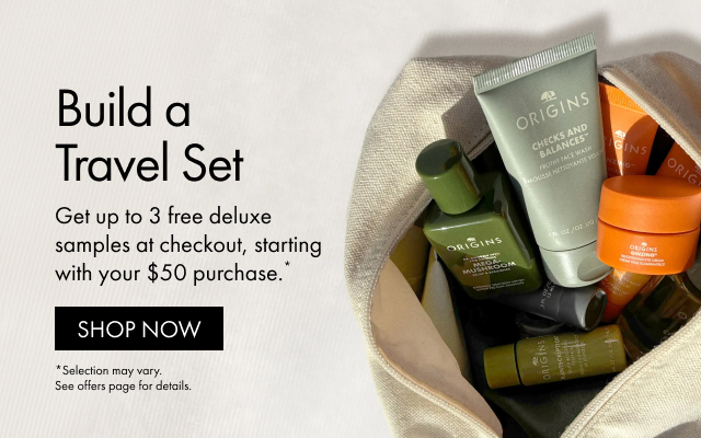 Build a Travel Set | Get up to 3 free deluxe samples at checkout, starting with your $50 purchase. | SHOP NOW | *Selection may vary. See offers page for details.