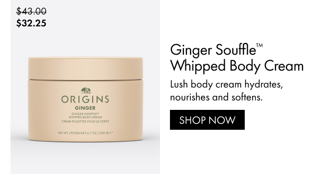 $32.25 | Ginger Souffle™ Whipped Body Cream | Lush body cream hydrates, nourishes and softens. | SHOP NOW