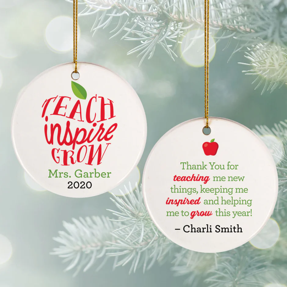 teacher custom photo ornament