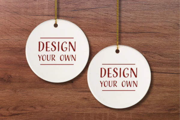 Blank customizable ornament template for creating personalized photo keepsakes and summer memories.