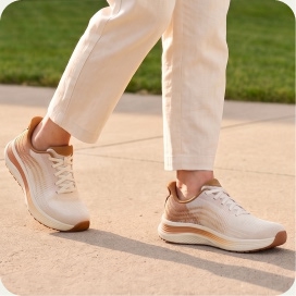 Modern women's sneakers with max cushioning and hands-free convenience.
