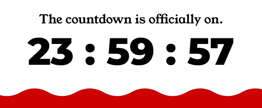 T-minus 23 hours and counting! 
