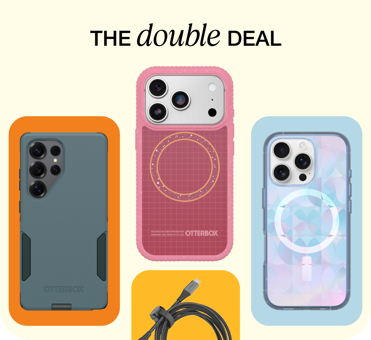 Collection of phones with OtterBox cases