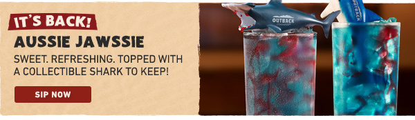 It's Back! Aussie Jawssie - Sweet. Refreshing. Topped With A Collectible Shark To Keep! Sip Now