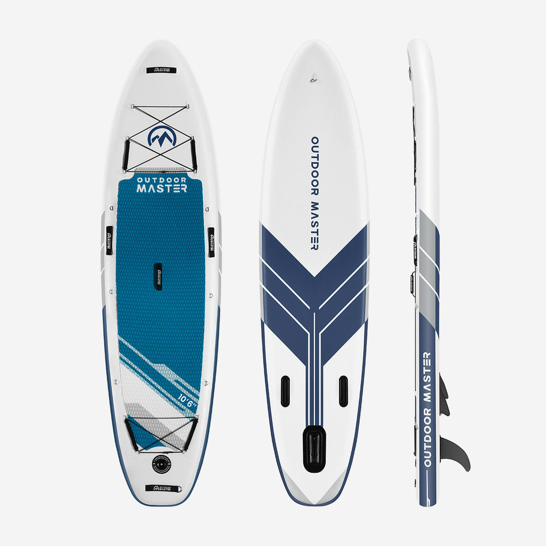 OUTDOORMASTER Inflatable Paddle Board with Paddle - 10'6"