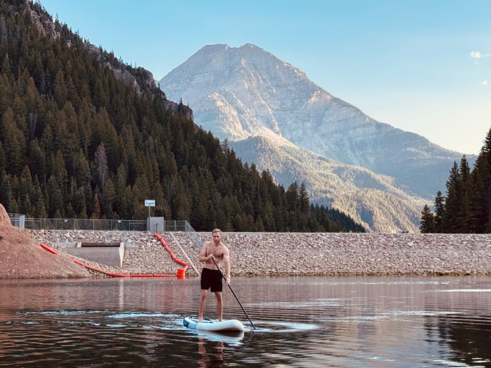 OUTDOORMASTER Inflatable Paddle Board with Paddle - 10'6"
