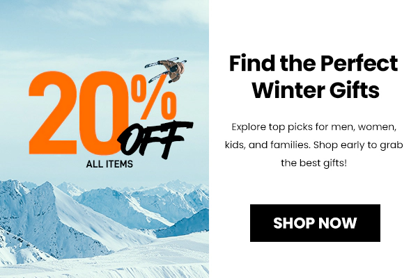 Save up to 20% and get free ski socks on all orders over $100.