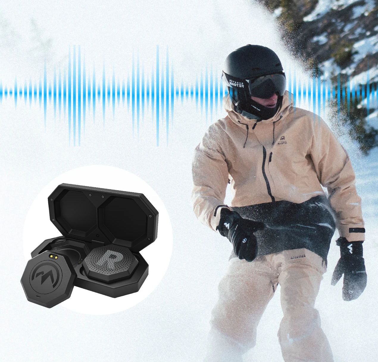 OutdoorMaster MZ04 Wireless Ski Helmet Drop-in Headphones