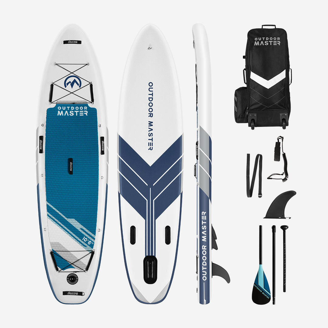OUTDOORMASTER Inflatable Paddle Board with Paddle - 10'6"