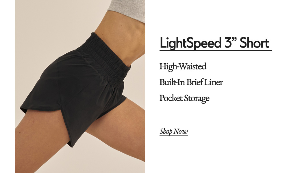 LightSpeed 3" Short ​  High-Waisted​  Built-In Brief Liner​  Pocket Storage 