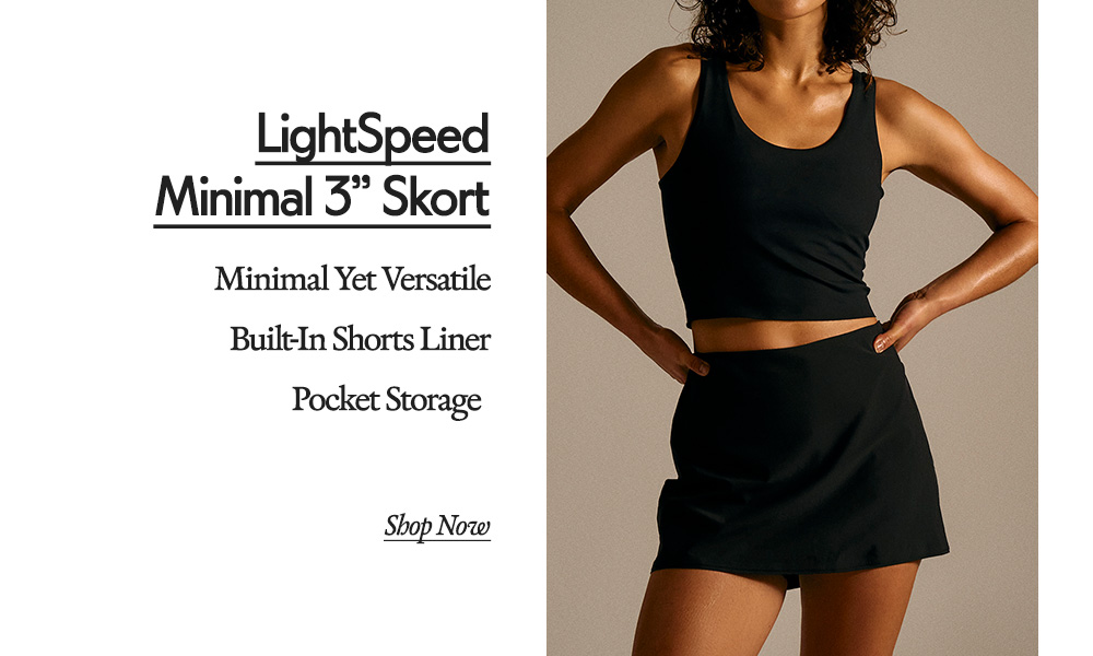 LightSpeed Minimal 3" Skort​  Minimal Yet Versatile​  Built-In Shorts Liner​  Pocket Storage 