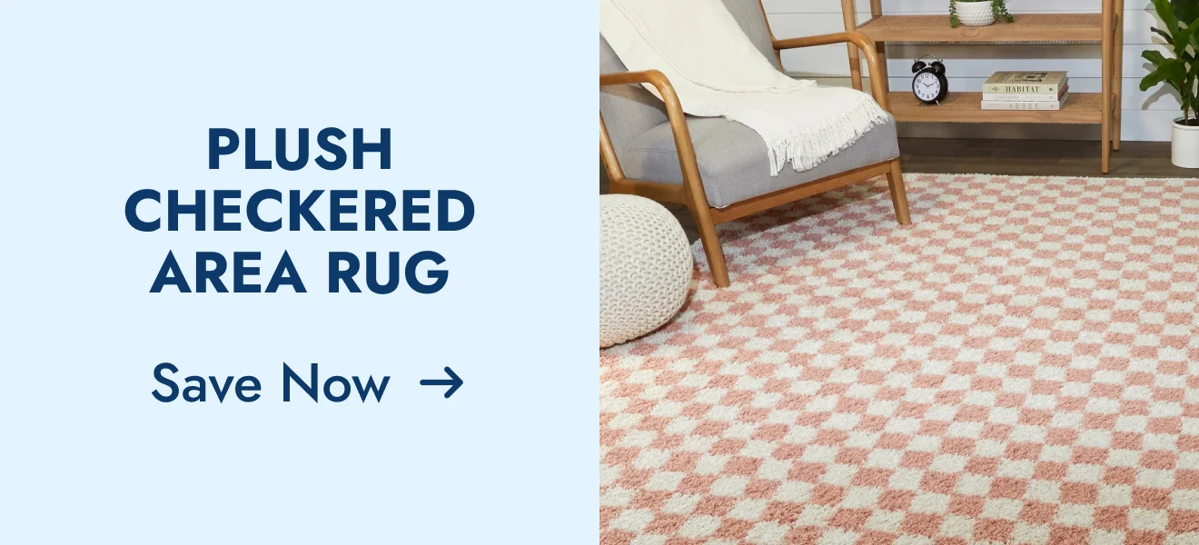 Covey Plush Checkered Thick Shag Area Rug