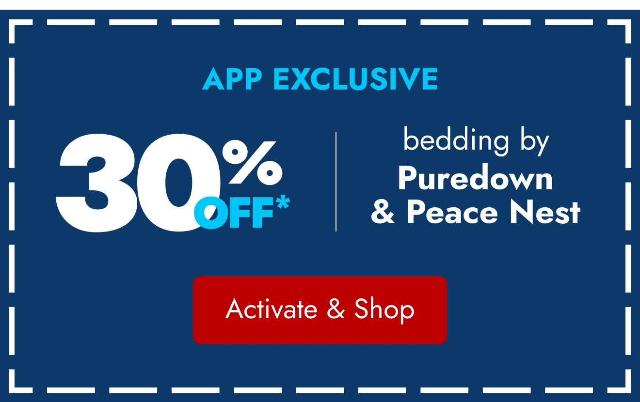 App Exclusive 30% off Bedding by Peace Nest