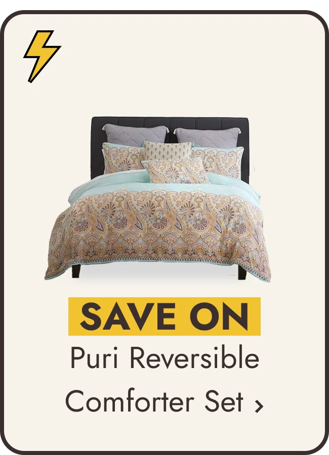 Puri Reversible Percale Cotton Comforter Set Light Blue - Heirlooms of India