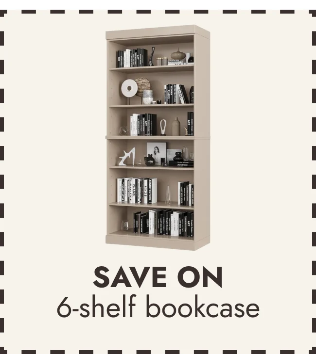 6-Shelf Bookcase with Optional Doors