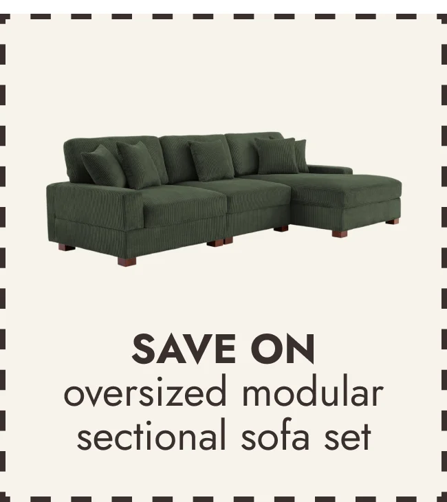 Oversized L-Shape Modular Sectional Sofa Set Upholstered Sofa Couch