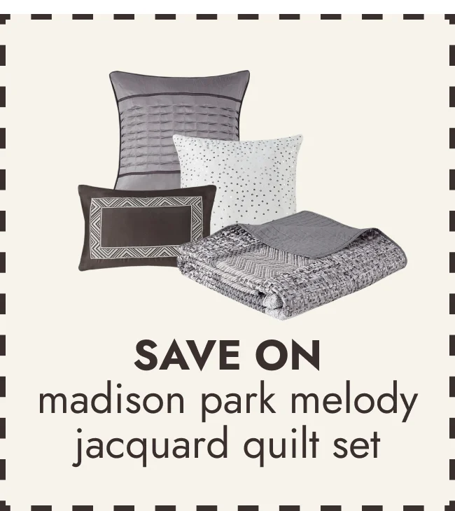 Madison Park Melody 6 Piece Reversible Jacquard Quilt Set with Throw Pillows