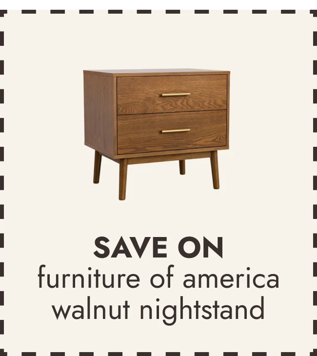 Furniture of America Beau Midcentury Walnut 2-Drawer Nightstand