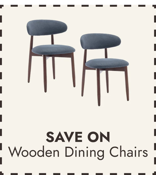 Set of 2 Wooden Dining Chairs, Fabric Upholstered, Beige