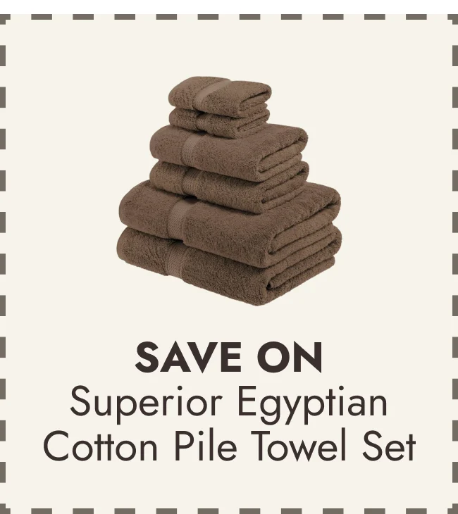 Superior Egyptian Cotton Pile Heavyweight 6-Piece Towel Set