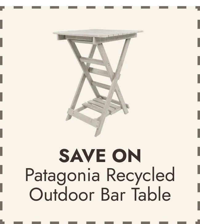 Patagonia Fully Assembled All-Weather Recycled HDPE Outdoor Folding Bar table