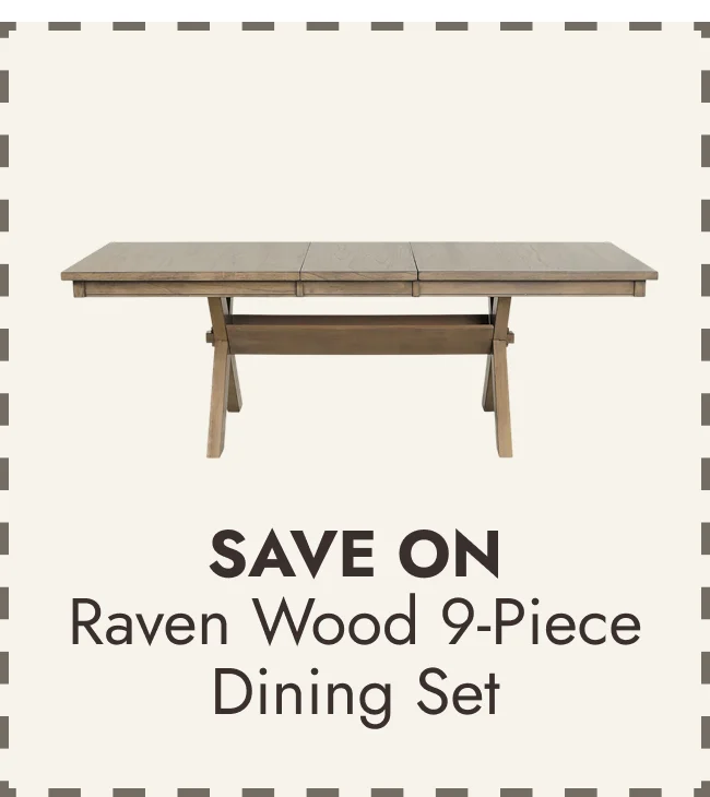 Raven Wood 9-Piece Dining Set