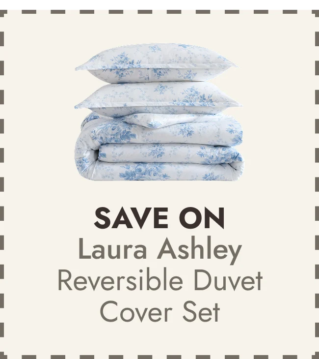 Laura Ashley Sophia Cotton Reversible Blue Duvet Cover Set