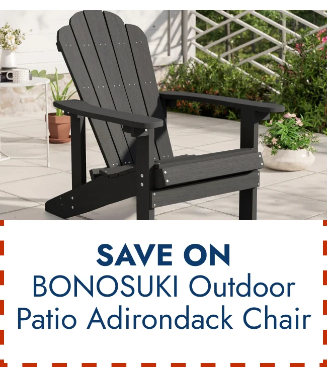 BONOSUKI Outdoor Faux Wood HIPS Patio Adirondack Chair