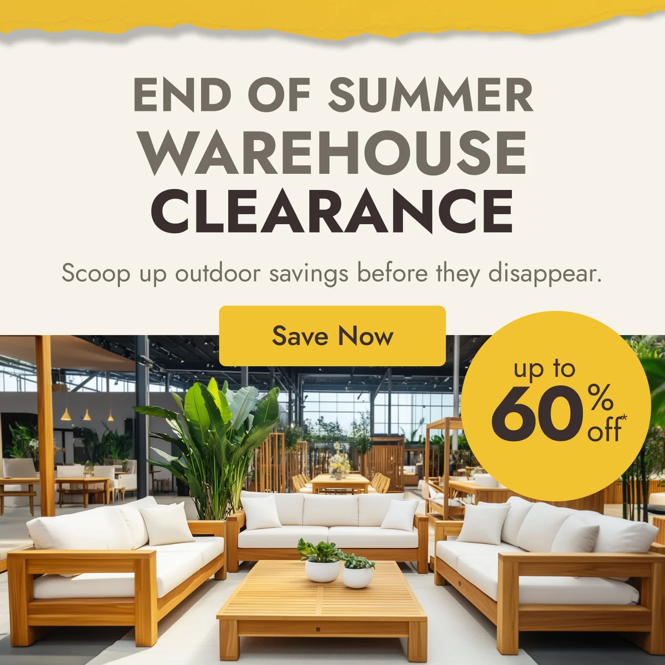 End of Summer Warehouse Clearance
