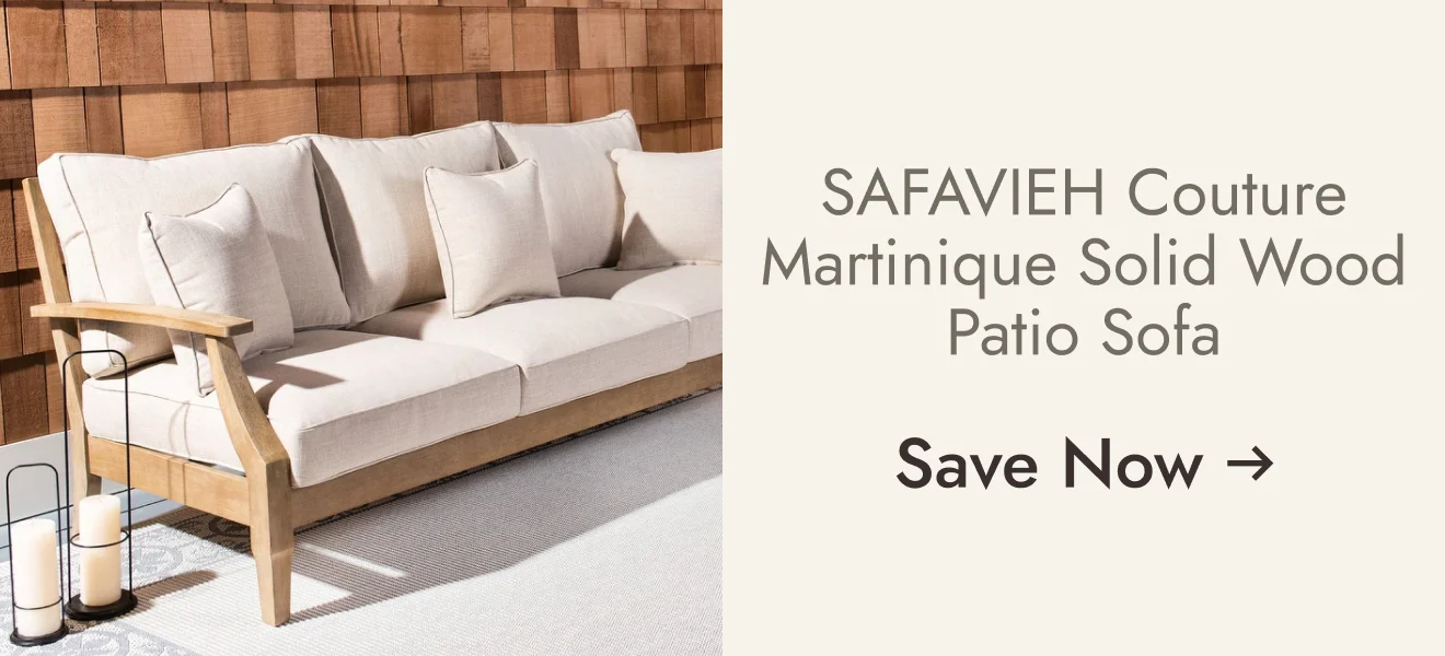 SAFAVIEH Couture Martinique Solid Wood Indoor/Outdoor Patio Sofa