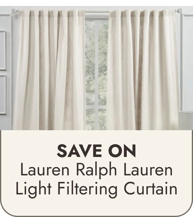 Lauren Ralph Lauren Vienna Light Filtering Back Tab Rod Pocket Curtain Panel