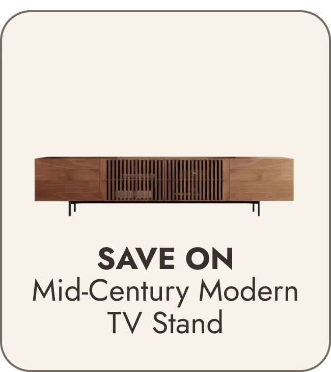 Mid-Century Modern TV Stand with 4 Door Storage Cabinets