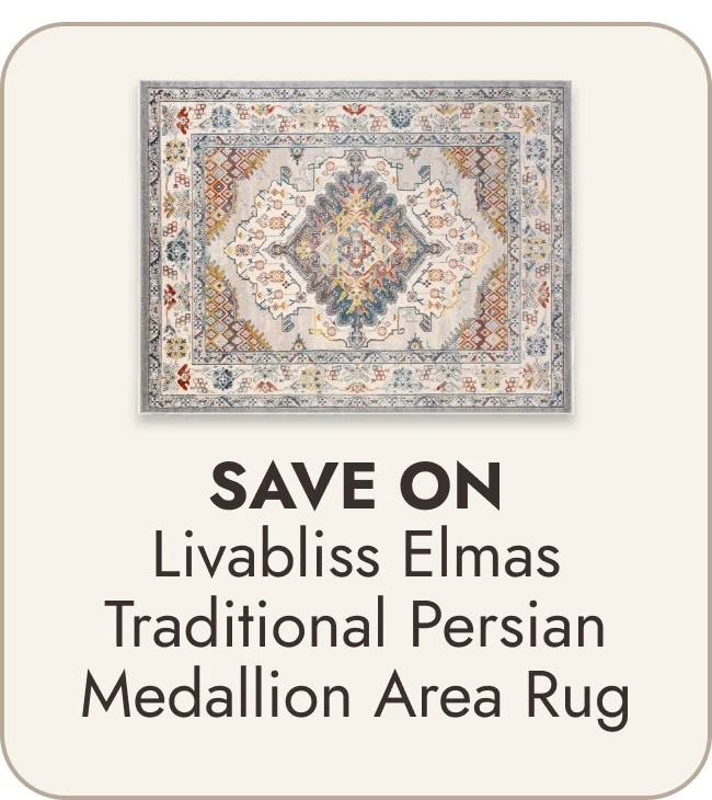 Livabliss Elmas Traditional Persian Medallion Area Rug