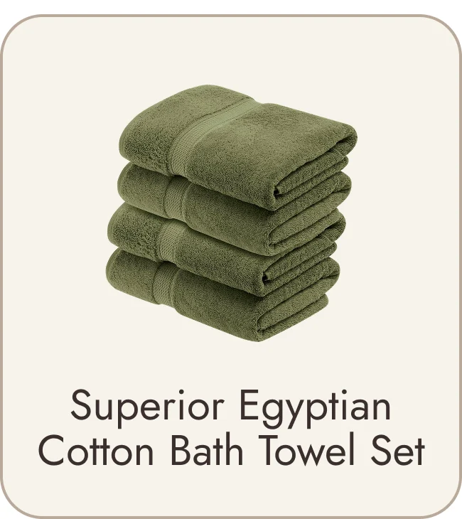 Superior Egyptian Cotton Pile Heavyweight Bath Towel Set of 4