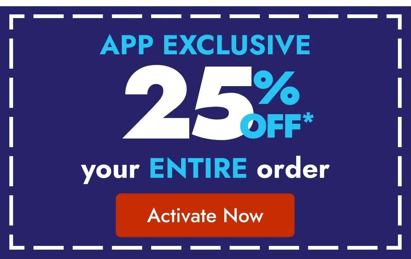 25% off only in the app