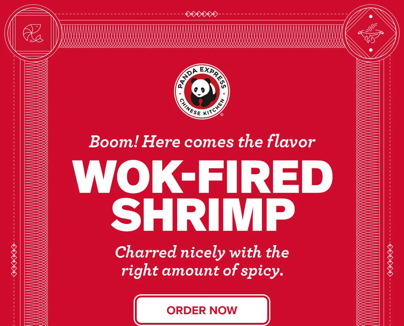 Boom! Here comes the flavor - WOK-FIRED SHRIMP - Charred nicely with the right amount of spicy. - ORDER NOW