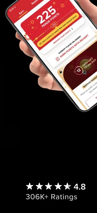Panda App on mobile device - 4.8 stars - 306K+ Ratings