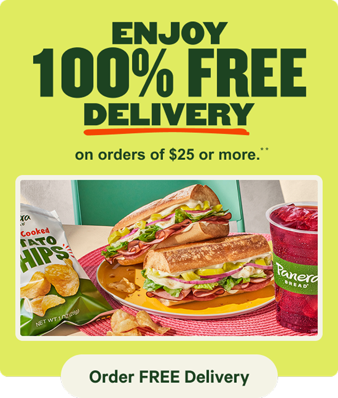 Enjoy 100% free delivery on orders of $25 or more.**