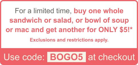 Use code: BOGO5 at checkout
