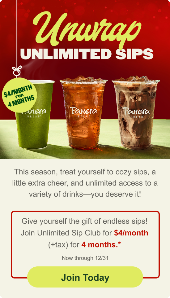 Unwrap Unlimited Sips $4/Month For 4 Months