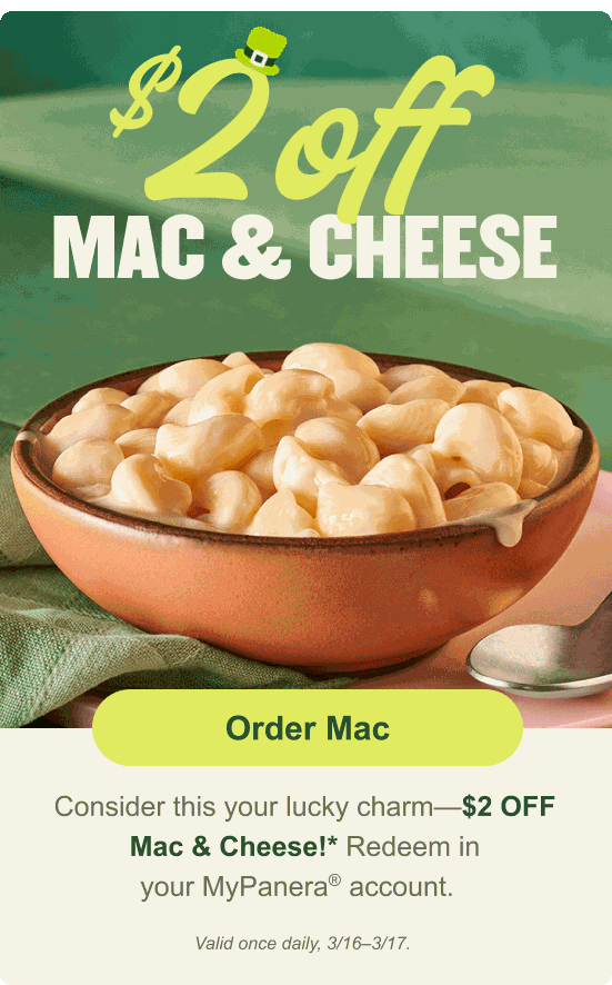 $2 off Mac & Cheese